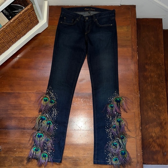 NWOT Ralph Lauren Black Label Peacock Feather Jeans - Picture 12 of 16